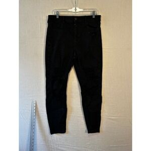 American Eagle Ne(x)t Level Stretch Black Distressed Skinny Jeans Womens 14 Reg